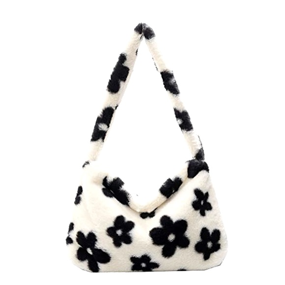 Pants - Y2K Plush Fluffy Flower Shoulder Bag